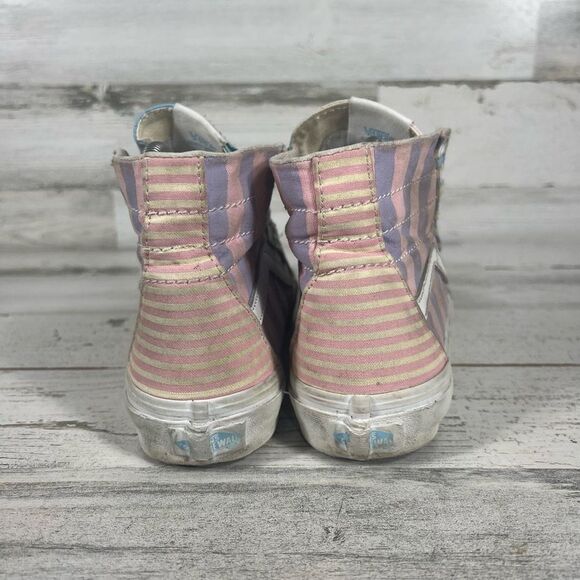 Vans Women's Pastel Striped Sk8 Hi Tapered Sneaker Shoes Multicolor Size 7 - Picture 3 of 8
